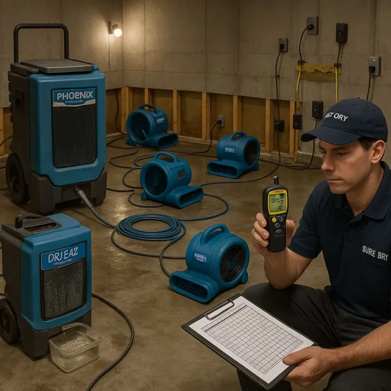 Structural Drying and Dehumidification process in Miami Heights, OH